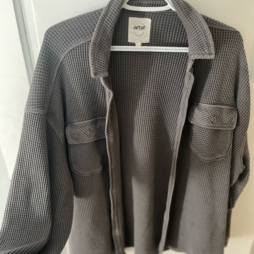 SOLD Aerie Lumberjane waffle oversized shirt/shacket